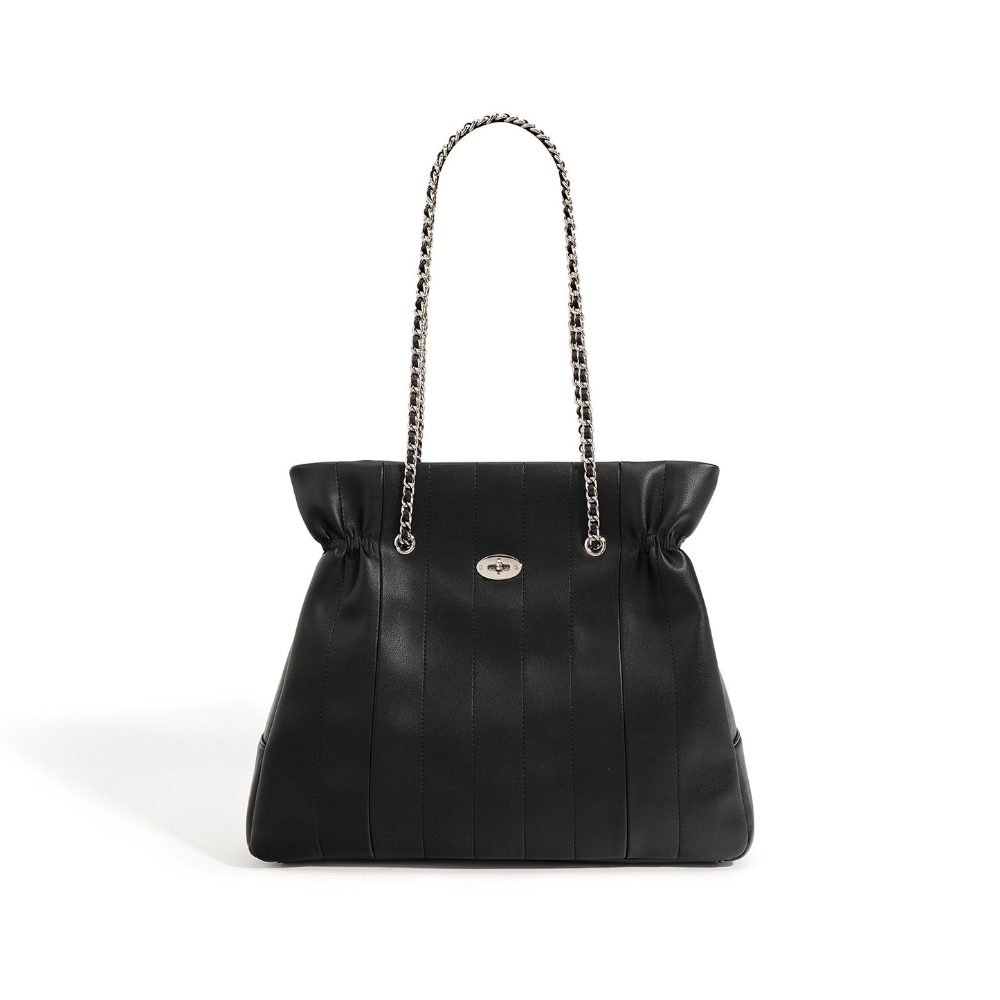 Minimalistische Umhängetasche aus echtem Leder für Damen mit großer Kapazität und Kette