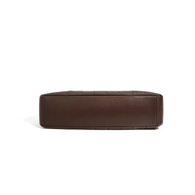 Minimalistische Umhängetasche aus echtem Leder für Damen mit großer Kapazität und Kette