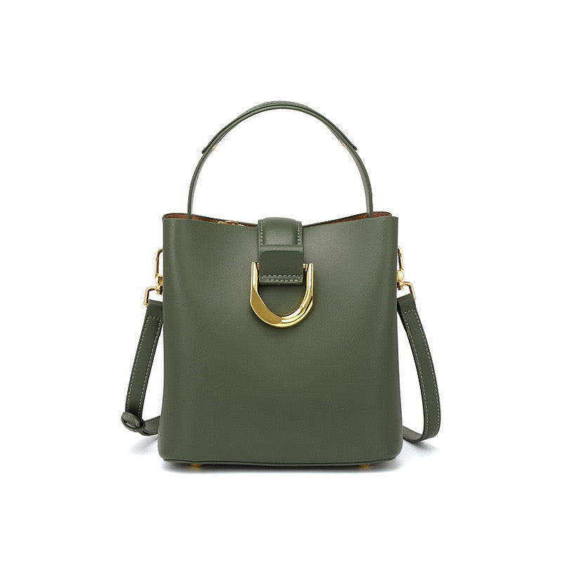 Sac seau en cuir véritable pour femme – Sac bandoulière grande capacité pour les déplacements quotidiens