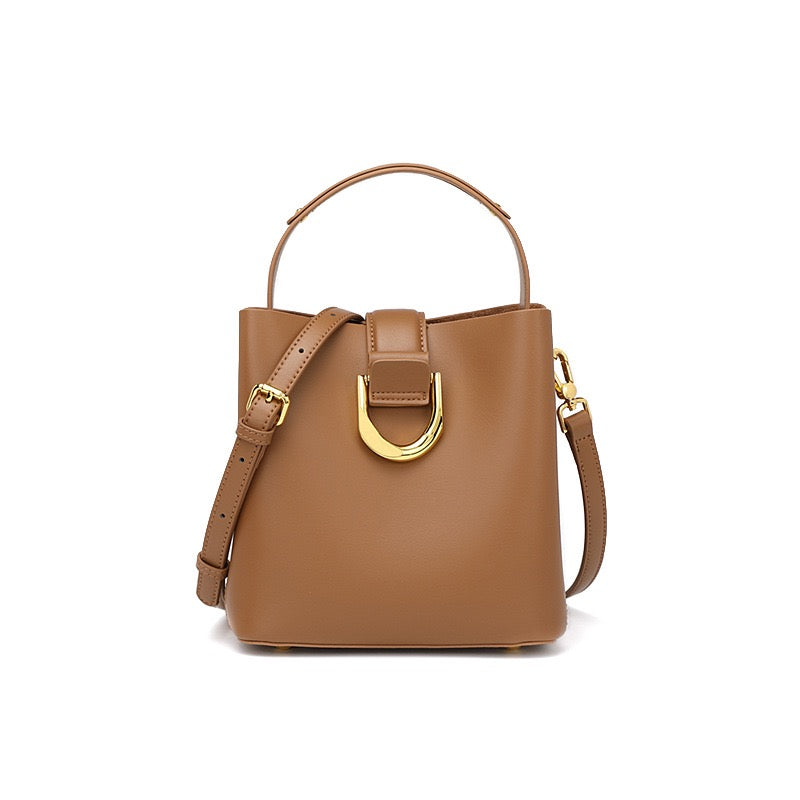 Sac seau en cuir véritable pour femme – Sac bandoulière grande capacité pour les déplacements quotidiens