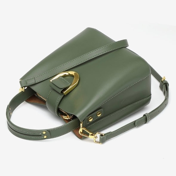 Sac seau en cuir véritable pour femme – Sac bandoulière grande capacité pour les déplacements quotidiens