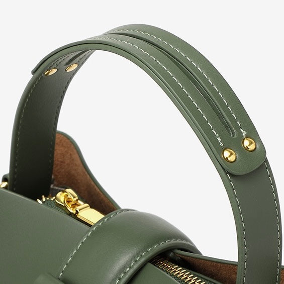 Sac seau en cuir véritable pour femme – Sac bandoulière grande capacité pour les déplacements quotidiens