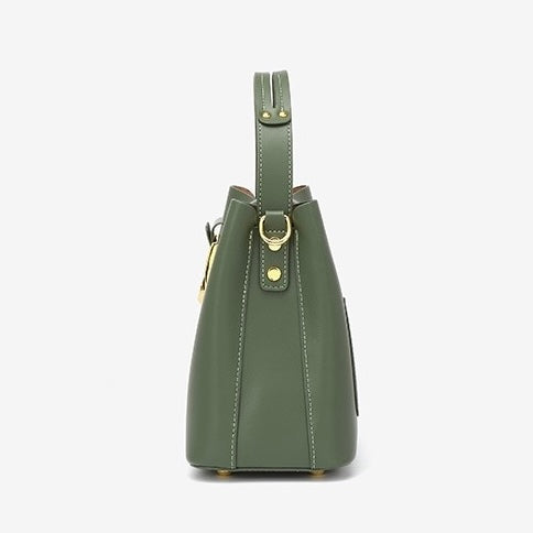Sac seau en cuir véritable pour femme – Sac bandoulière grande capacité pour les déplacements quotidiens