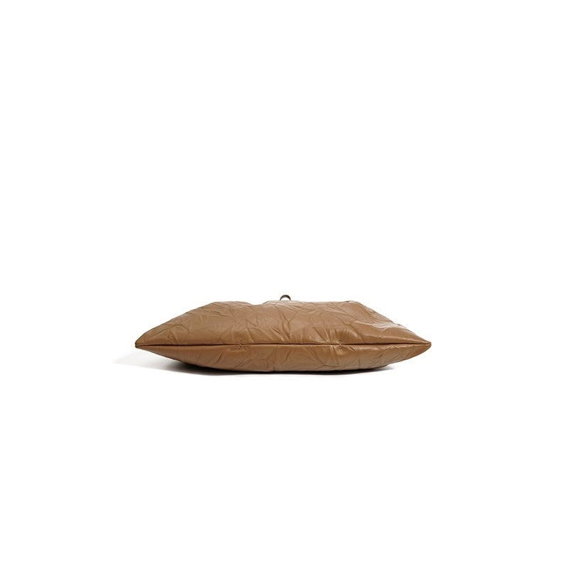 Umhängetasche aus echtem Leder im Lazy-Style mit Kordelzug für Damen
