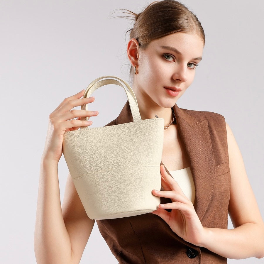 Minimalistische Umhängetasche aus echtem Leder für Damen