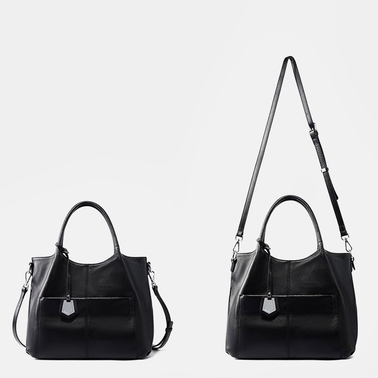 Sac fourre-tout grande capacité en cuir véritable pour femme – Style décontracté élégant