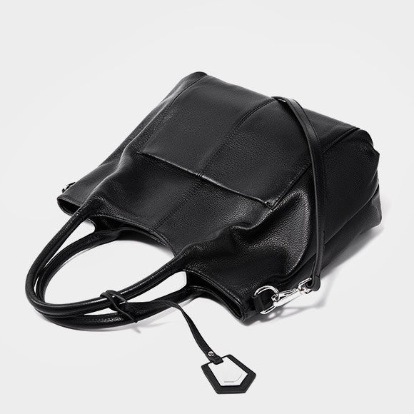 Sac fourre-tout grande capacité en cuir véritable pour femme – Style décontracté élégant
