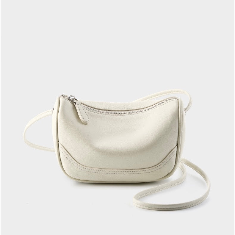Mini-Umhängetasche aus echtem Leder für Damen – Elegante Handtasche aus genarbtem Leder für den Alltag