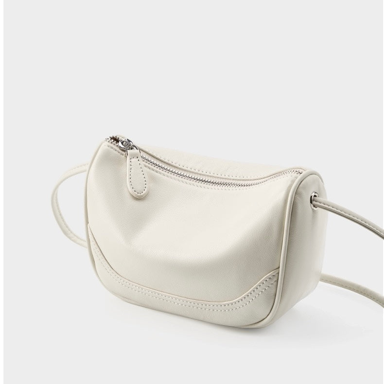 Mini-Umhängetasche aus echtem Leder für Damen – Elegante Handtasche aus genarbtem Leder für den Alltag