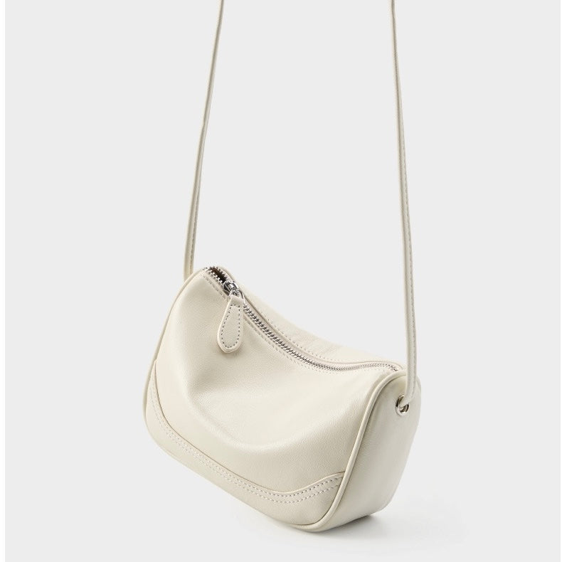 Mini-Umhängetasche aus echtem Leder für Damen – Elegante Handtasche aus genarbtem Leder für den Alltag