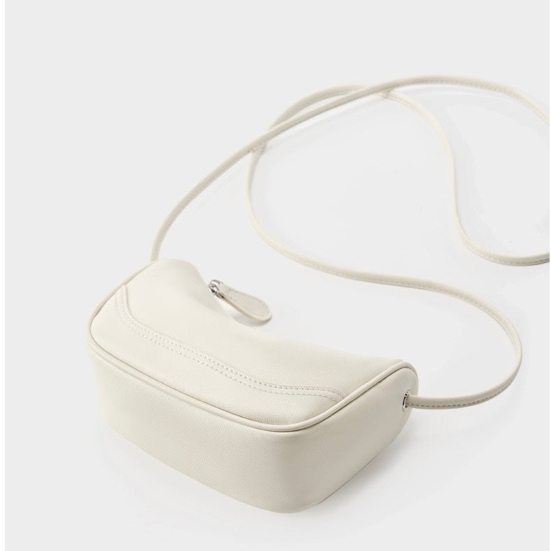 Mini-Umhängetasche aus echtem Leder für Damen – Elegante Handtasche aus genarbtem Leder für den Alltag