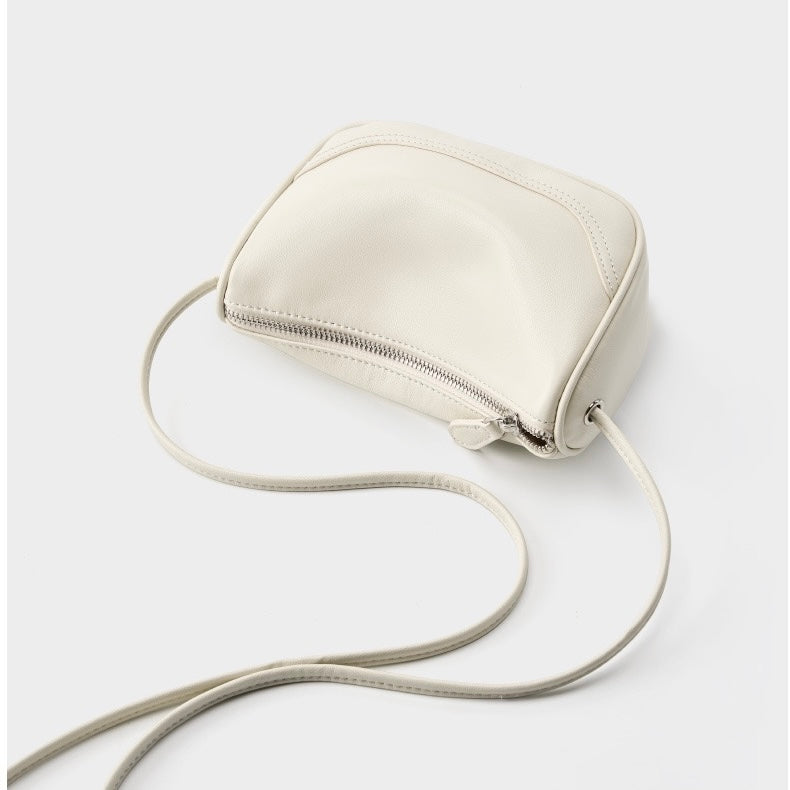 Mini-Umhängetasche aus echtem Leder für Damen – Elegante Handtasche aus genarbtem Leder für den Alltag
