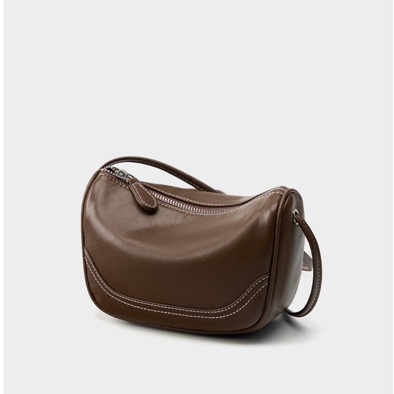 Mini-Umhängetasche aus echtem Leder für Damen – Elegante Handtasche aus genarbtem Leder für den Alltag