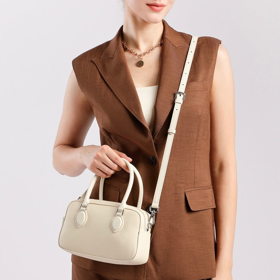 Damen-Boston-Tasche aus echtem Leder Premium Sense