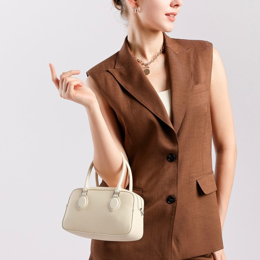 Damen-Boston-Tasche aus echtem Leder Premium Sense