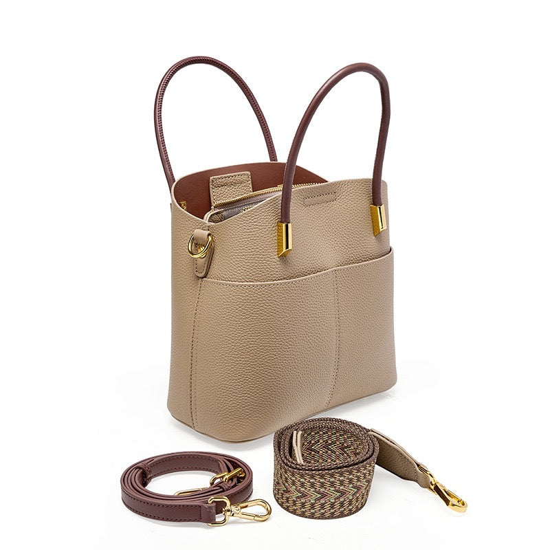 Elegante Damen Echtleder Umhängetasche