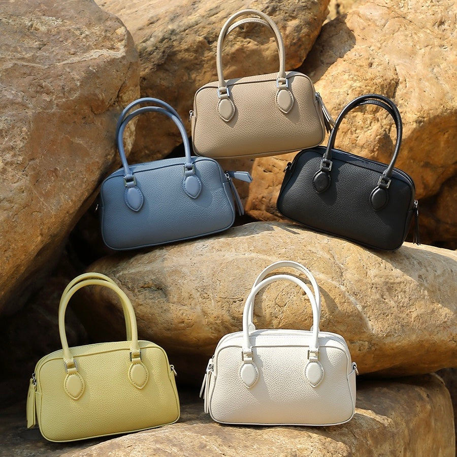 Damen-Boston-Tasche aus echtem Leder Premium Sense