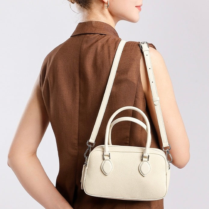 Damen-Boston-Tasche aus echtem Leder Premium Sense