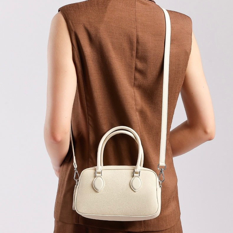 Damen-Boston-Tasche aus echtem Leder Premium Sense