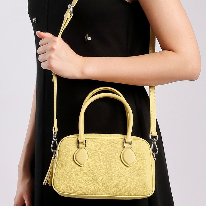 Damen-Boston-Tasche aus echtem Leder Premium Sense