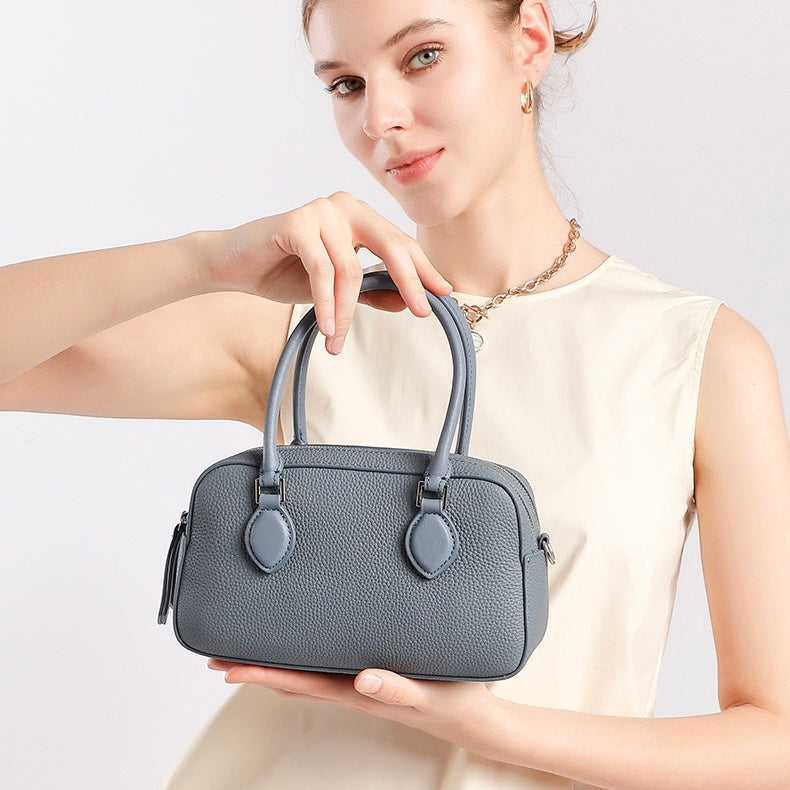 Damen-Boston-Tasche aus echtem Leder Premium Sense