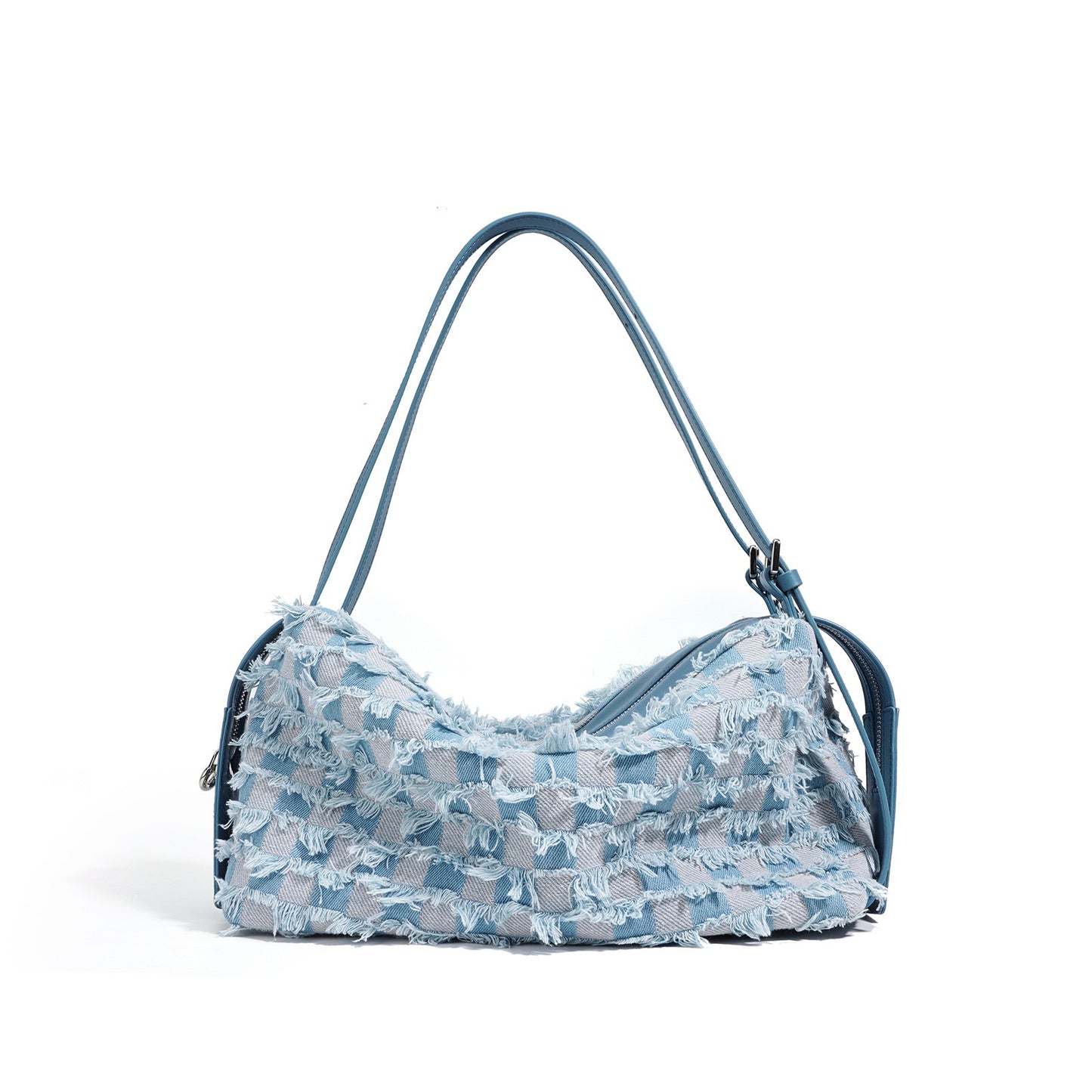 Damen-Umhängetasche aus echtem Leder im Patchwork-Stil im Vintage-Stil