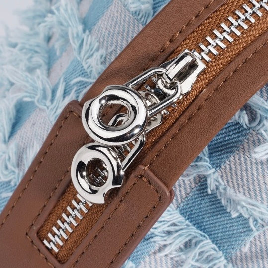 Damen-Umhängetasche aus echtem Leder im Patchwork-Stil im Vintage-Stil