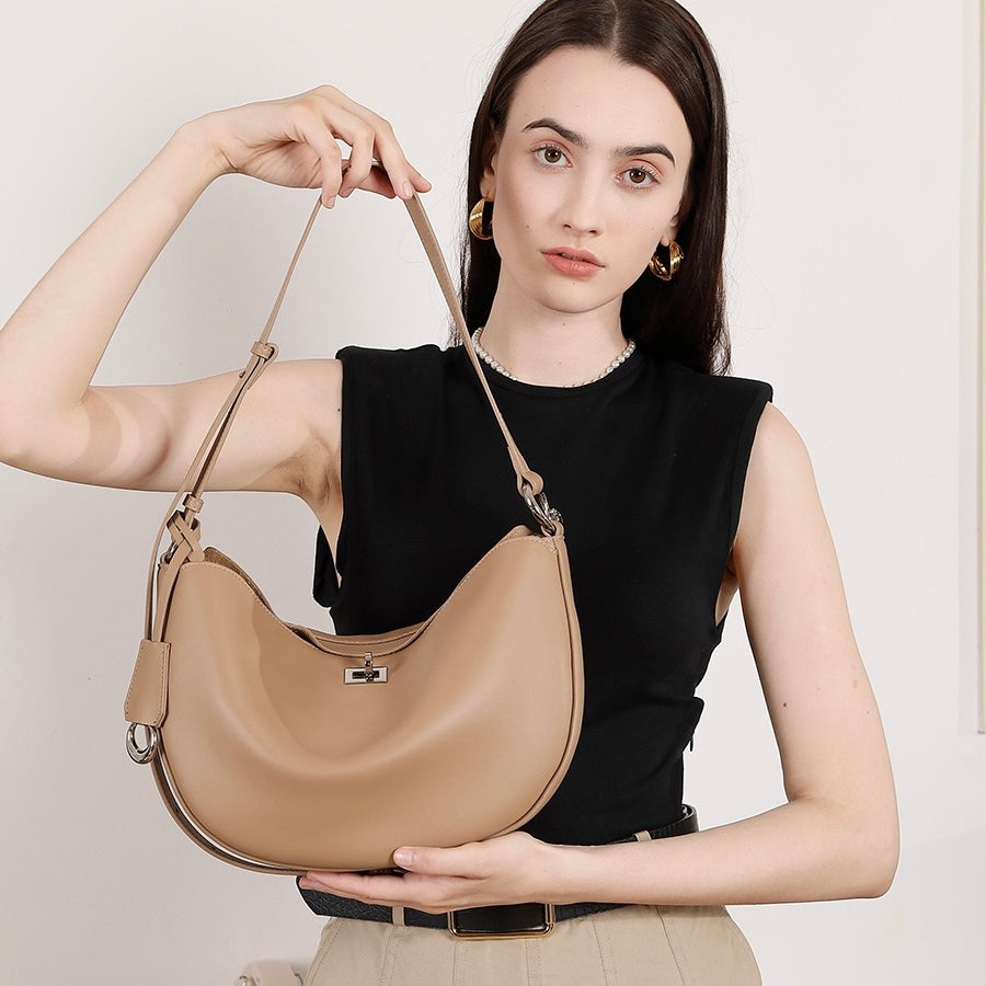 Damen Echtleder Designer Casual Crescent Bag