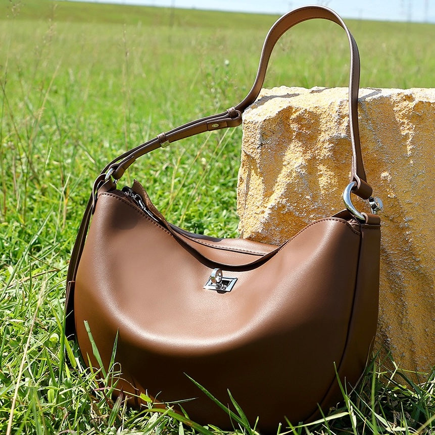 Damen Echtleder Designer Casual Crescent Bag
