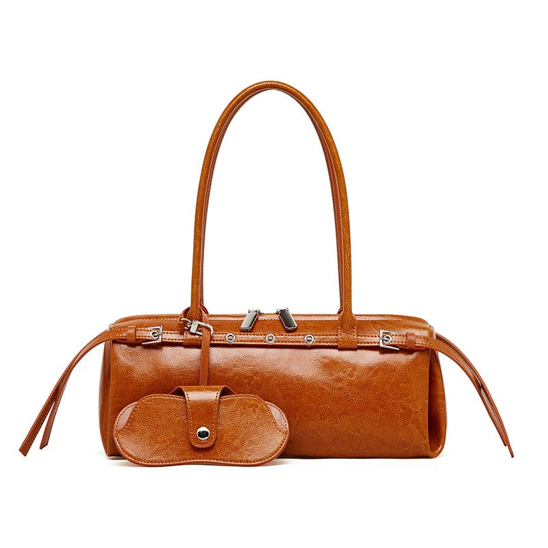 Damen Echtleder Vintage Biker Gürtel Schultertasche