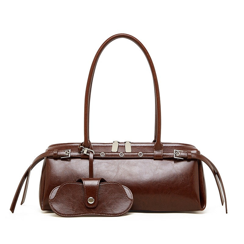 Damen Echtleder Vintage Biker Gürtel Schultertasche
