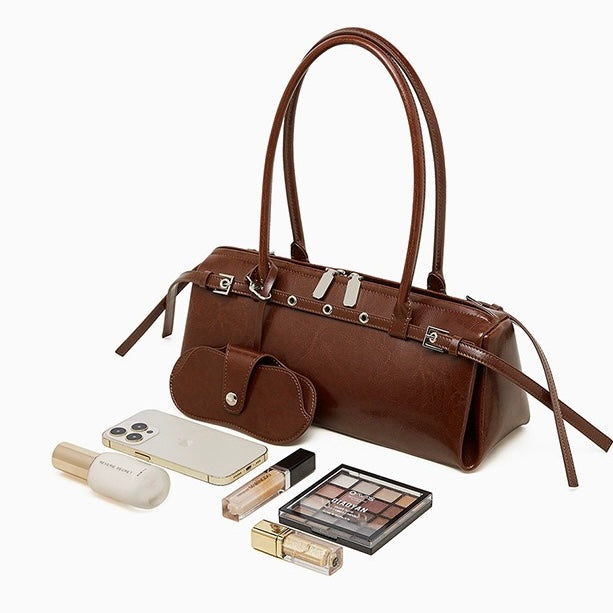 Damen Echtleder Vintage Biker Gürtel Schultertasche
