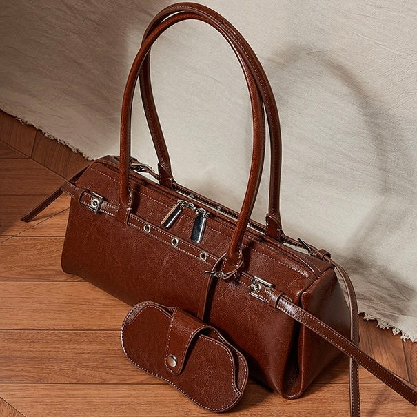 Damen Echtleder Vintage Biker Gürtel Schultertasche