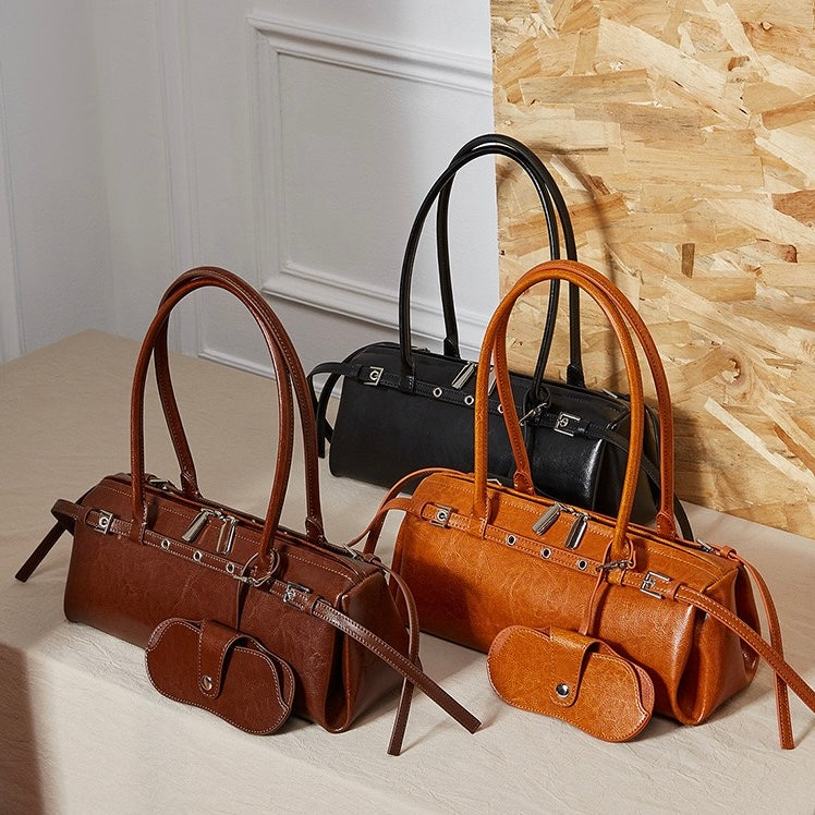 Damen Echtleder Vintage Biker Gürtel Schultertasche