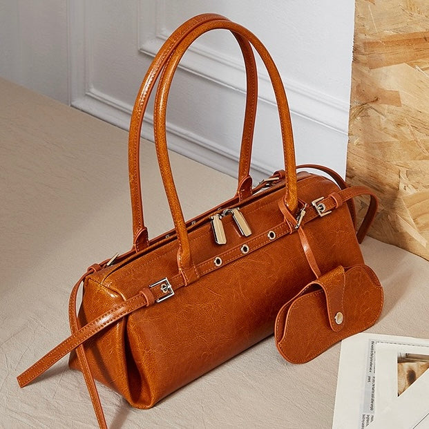 Damen Echtleder Vintage Biker Gürtel Schultertasche