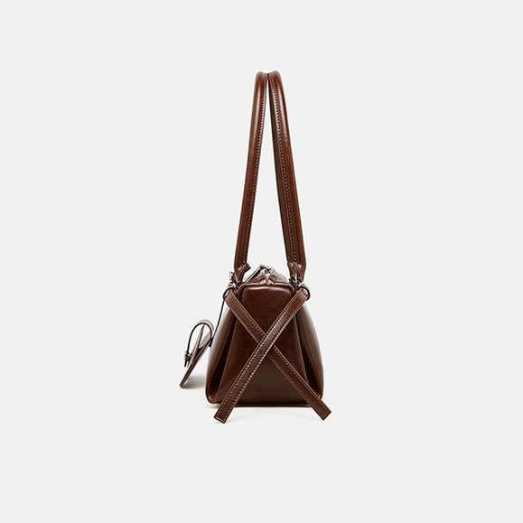 Damen Echtleder Vintage Biker Gürtel Schultertasche
