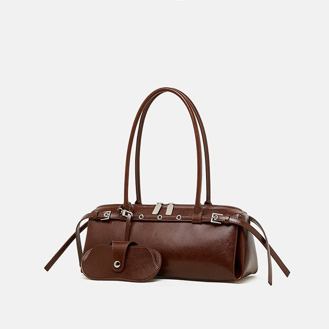 Damen Echtleder Vintage Biker Gürtel Schultertasche