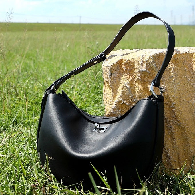Damen Echtleder Designer Casual Crescent Bag