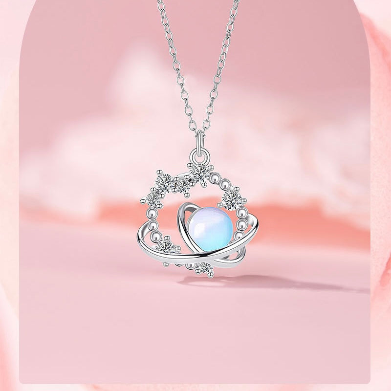 Colorful Falling Planet Necklace