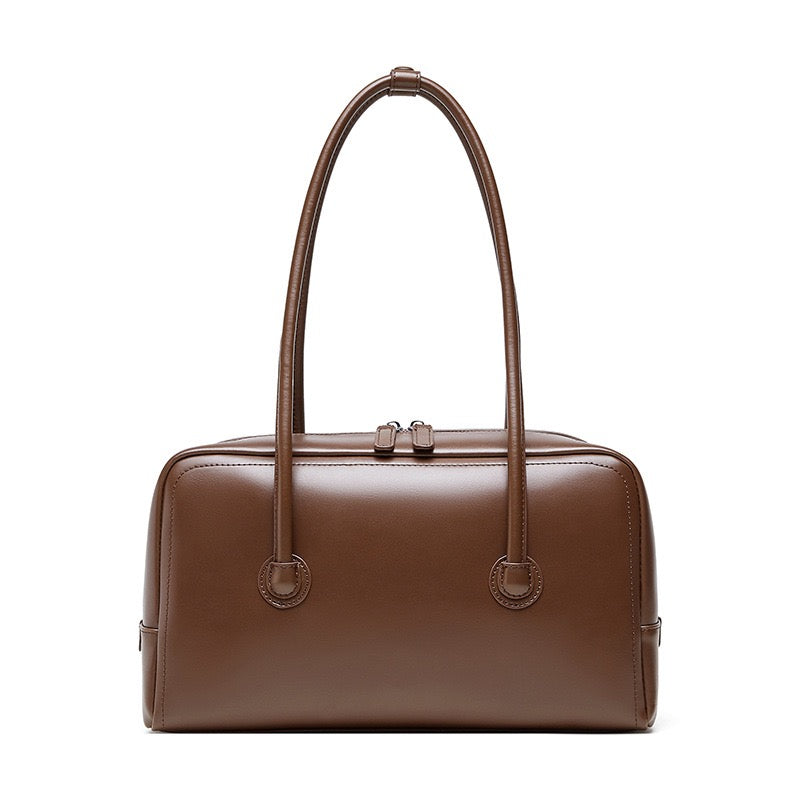 Boston Strukturierte Kissen-Schultertasche aus echtem Leder für Damen