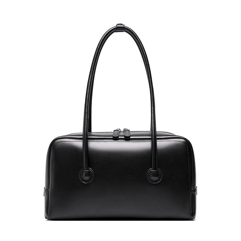 Boston Strukturierte Kissen-Schultertasche aus echtem Leder für Damen