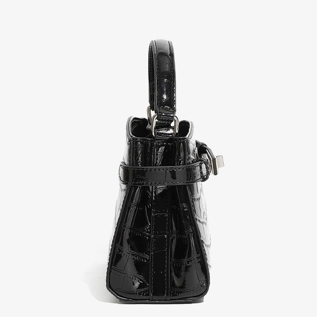 Damen-Nischenhandtasche aus echtem Leder mit Krokodilmuster