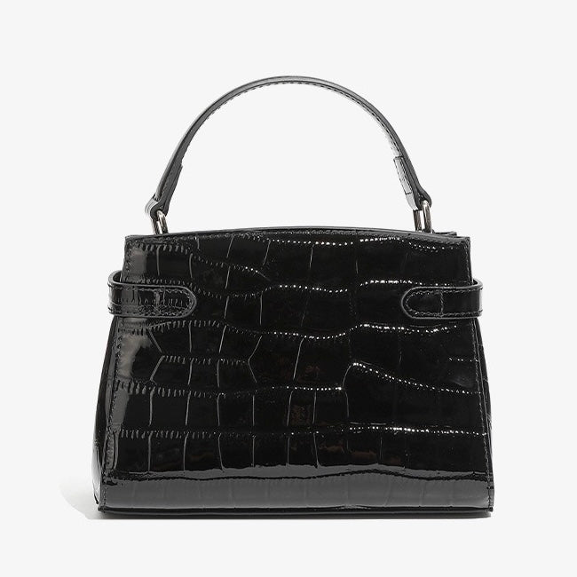 Damen-Nischenhandtasche aus echtem Leder mit Krokodilmuster