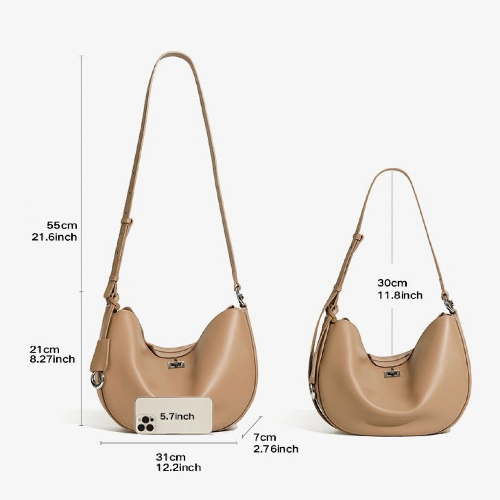 Damen Echtleder Designer Casual Crescent Bag