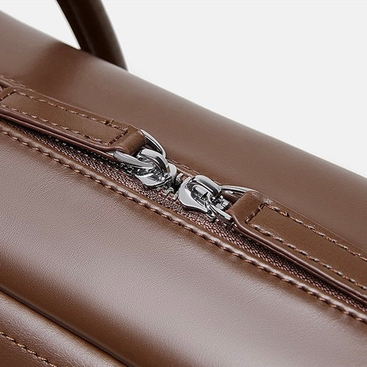 Boston Strukturierte Kissen-Schultertasche aus echtem Leder für Damen