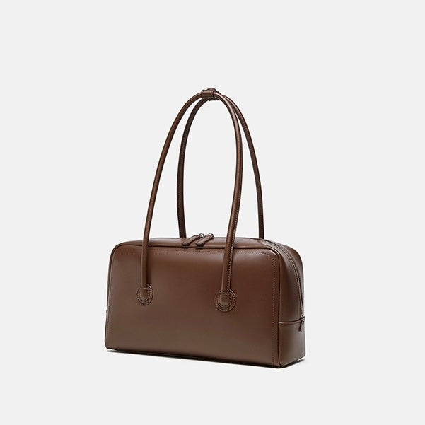 Boston Strukturierte Kissen-Schultertasche aus echtem Leder für Damen