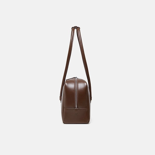 Boston Strukturierte Kissen-Schultertasche aus echtem Leder für Damen