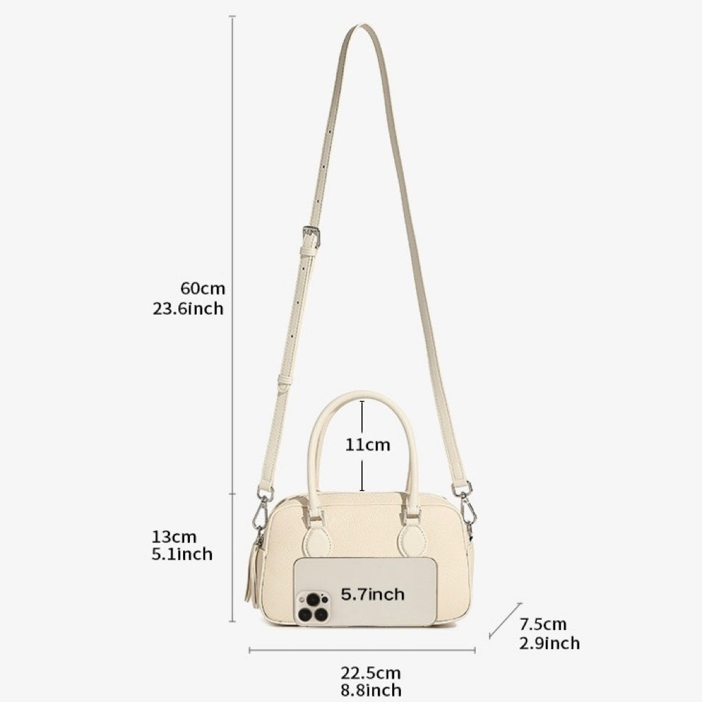 Damen-Boston-Tasche aus echtem Leder Premium Sense