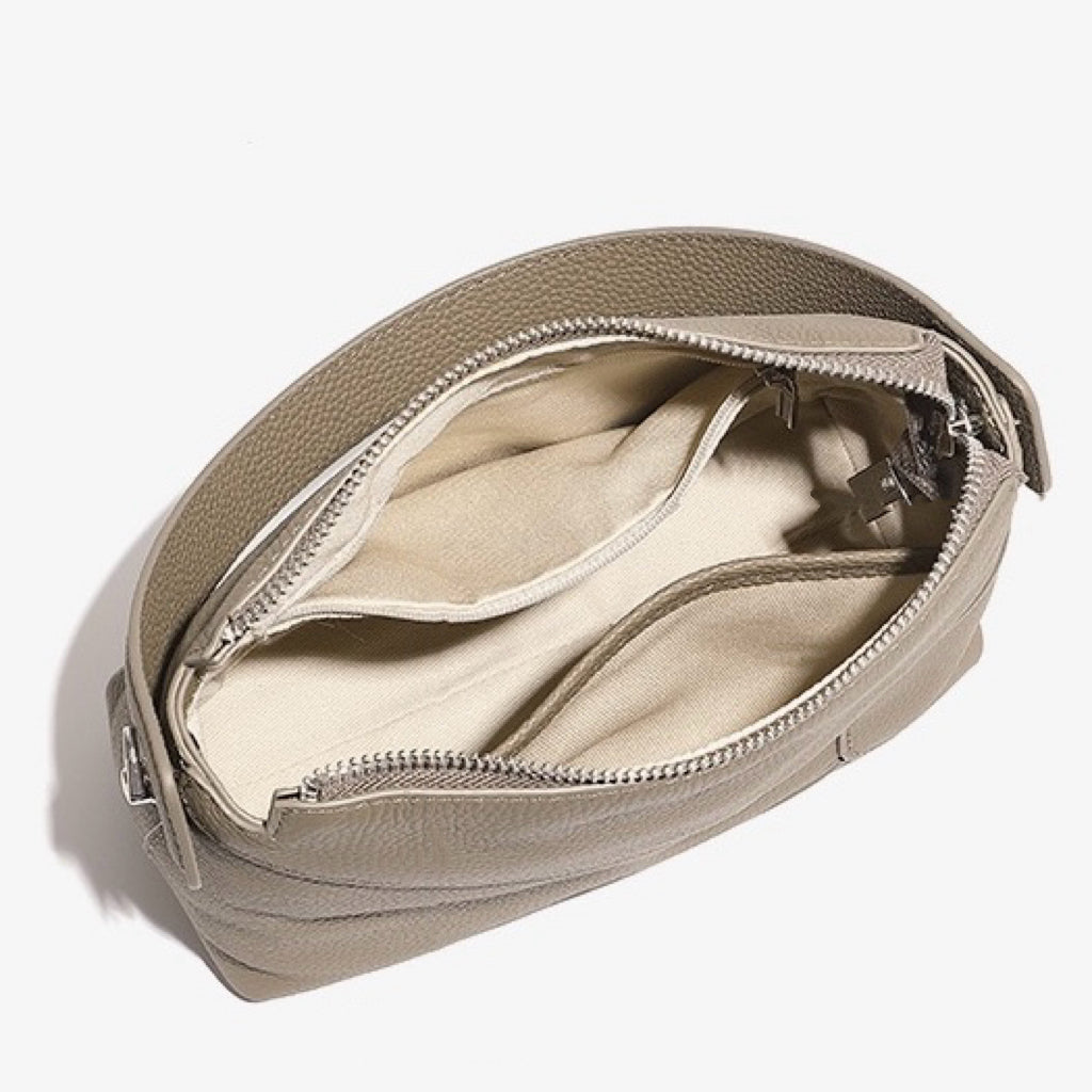 Geometrische Umhängetasche aus echtem Leder für Damen mit Kissen