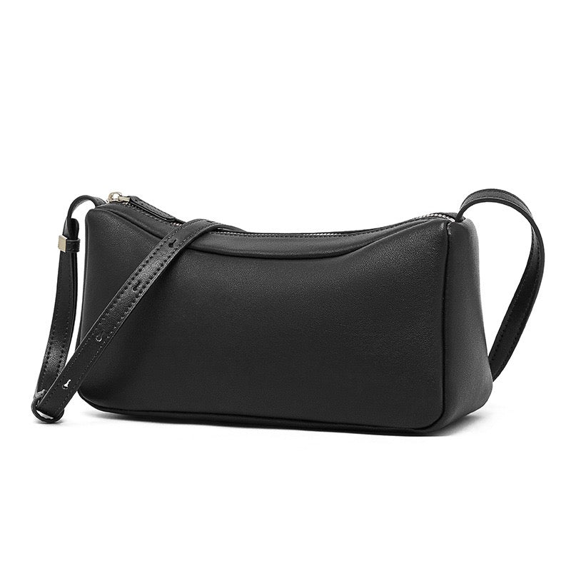 Minimalistische, weiche Umhängetasche aus echtem Leder für Damen